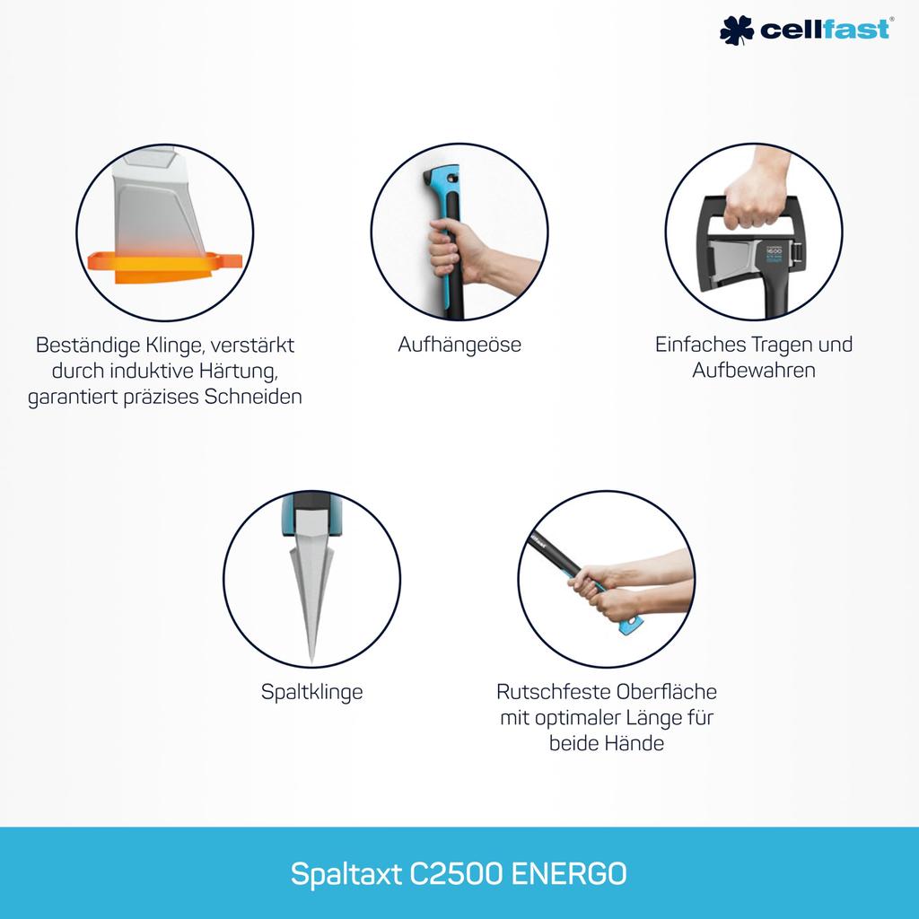 Cellfast Axe for Splitting Cellfast 740mm Firewood, 2500.00