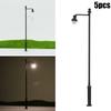 Lamp Lights Post Street 1:87 3.54\" 5pcs LED Warm White 90mm AC/DC