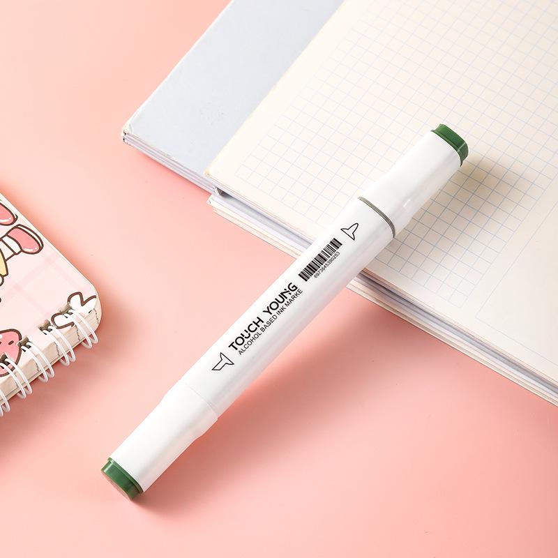 6th Gen Double Tip White Square Barrel Oil-Based Marker for Drawing & Hand-Painting