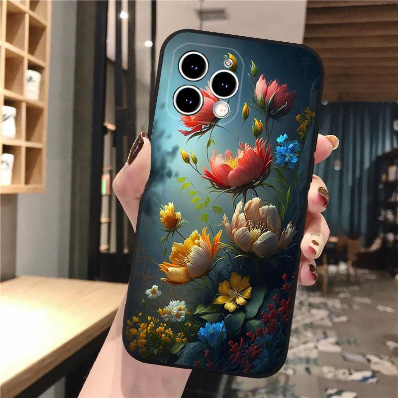 Чехол для телефона с цветочным принтом для iPhone Samsung Galaxy Redmi Xiaomi Oppo OnePlus Note SA 7 8 9 10 11 12 13 14 20 21 22 23 53 54 Pro Max Plus Ultra TPU Soft