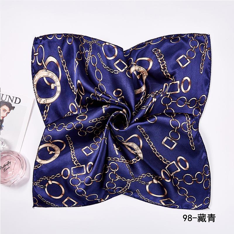New Silk Shawl Satin Square Scarf For Women Chain Neckerchief Female New Headband Hair Bands Print Foulard Hijab Wraps Bandana