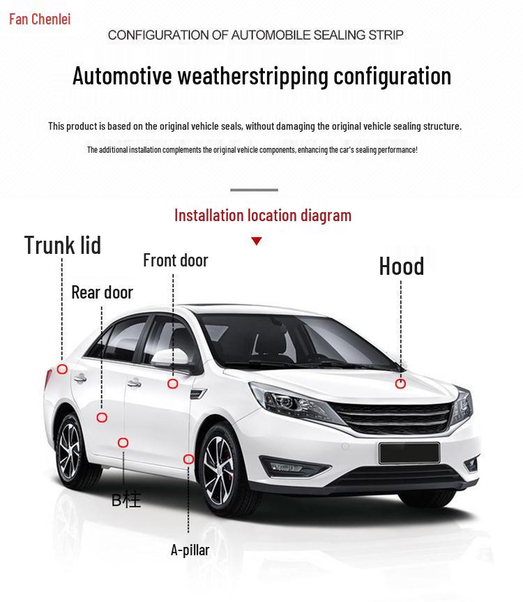 Changan Qiyuan Auto Door Seal Strip for Soundproofing, Dustproof, and Waterproofing
