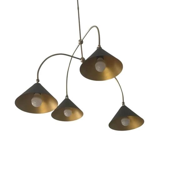 Латунная люстра Arno на 4 лампы, современный потолочный светильник середины века, регулируемый кронштейн, подвесной светильник разного дизайна