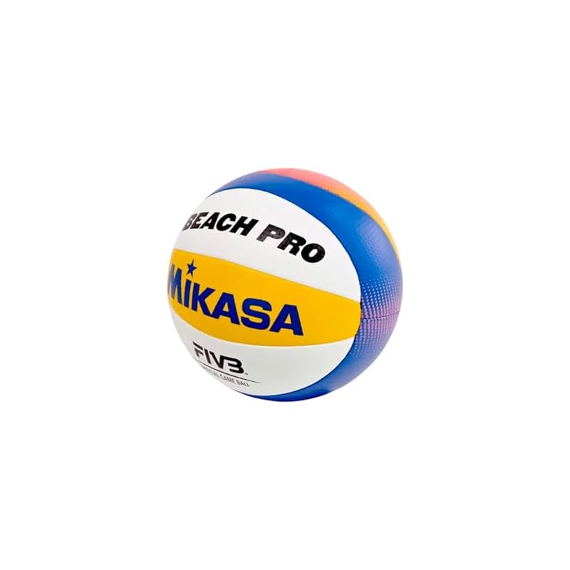 Пляжный волейбол Mikasa, Международно сертифицированный мяч (Общий, Университет, Старшая школа, Средняя школа), Белый/Желтый/Синий/Красный, BV550C-WYBR,