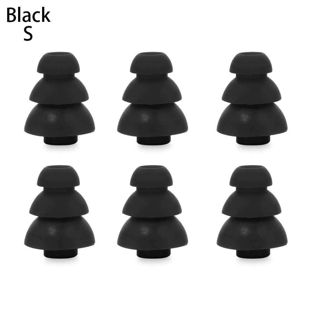 6 шт. Мягкие сменные амбушюры для наушников, силиконовые насадки, трехслойные накладки для наушников