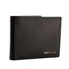 Wings Men' Genuine Cowhide Leather Wallet with Flip Flap Black
