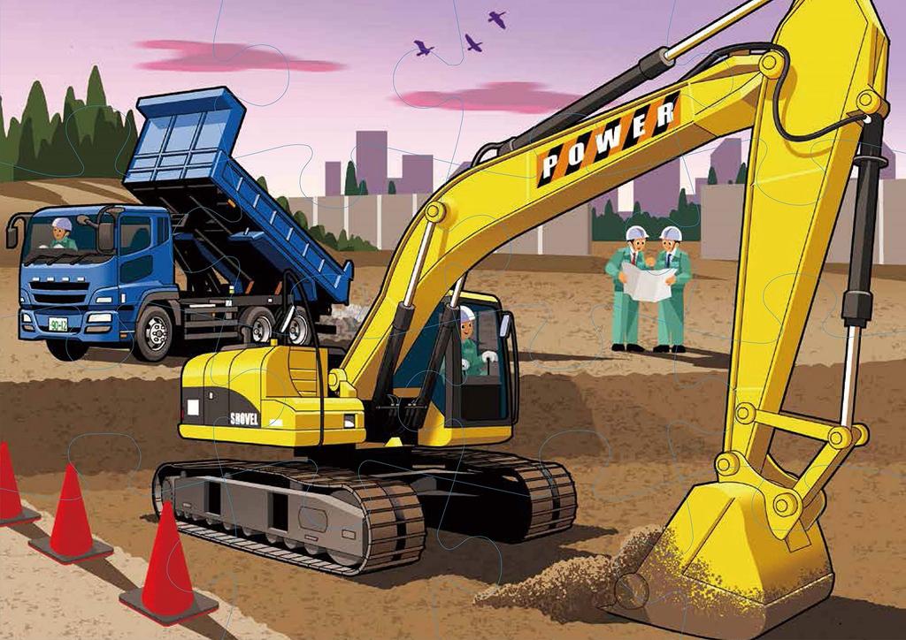 KUMON PUBLISHING 's Kumon Jigsaw Puzzle STEP 2: Let's Go! Working Cars, Educational Toy, Ages 2 and Up, KUMON