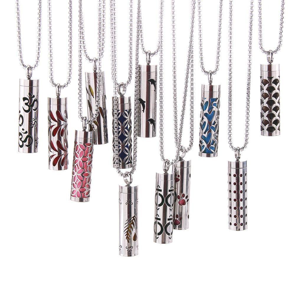 Aroma Jewelry Perfume Oils Necklace Silver Color Locket Perfume Necklace Jewelry Accessories
