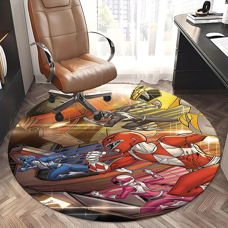 Power Rangers Chair Mat Round Carpet for Home Decor, Office Use, Bedroom, Living Room, Gift Idea0283b