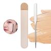 Stainless Steel Makeup Spatula Silver with Leather Case Pro and Beginner Tool for Foundation Cream Blending Durable Compact Design