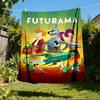 1 шт. Фланелевое одеяло Futurama для улицы, легкое, теплое, уютное, для путешествий, кемпинга, офиса, мягкая полиэстеровая ткань