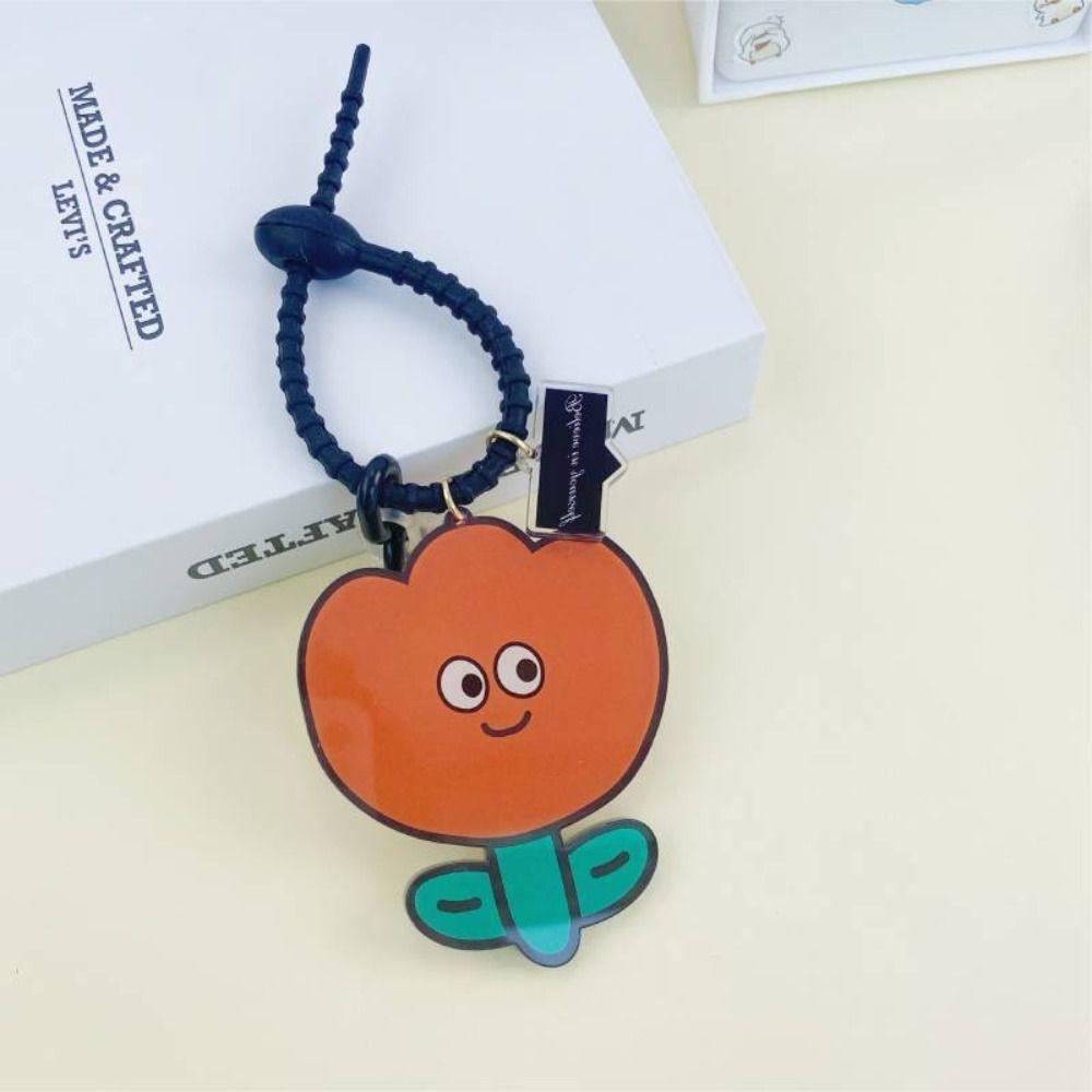 Тюльпан Цветок Портативное Зеркальце для Макияжа Брелок Маленький Мишка Маленький Мишка Косметика Брелок Украшение