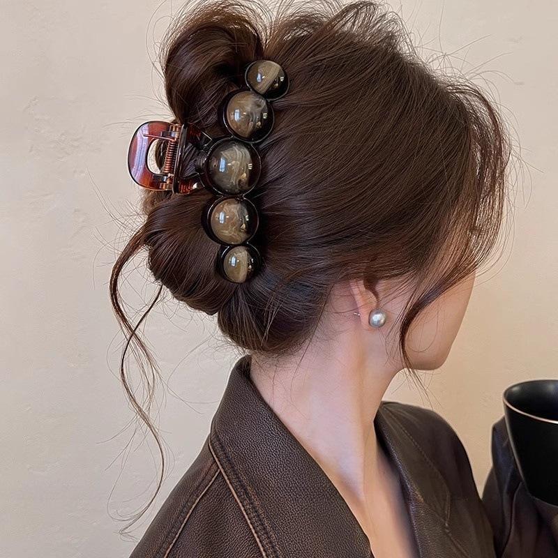 Ретро градиент бисерный коготь для волос 11 см женская геометрическая пластиковая шпилька для волос акула заколка мода все заколка для волос аксессуары для волос