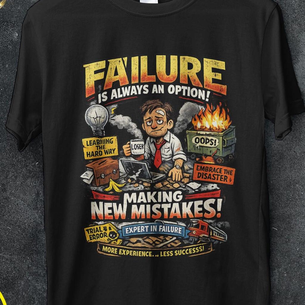 Failure is not an option, Trendy, Failure is always an option, mythbusters shirt, Funny Sarcastic Shirt,Attitude,Humorous Sayings,Snarky Gag