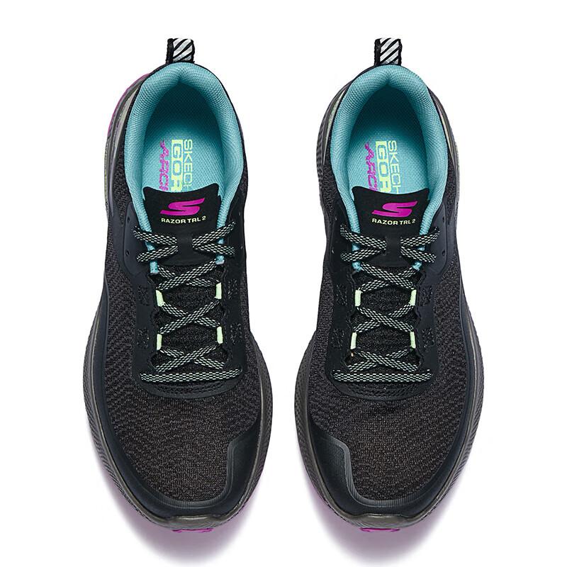 Skechers Серия Go Удобные Амортизирующие Прочные Низкие Беговые Кроссовки Женские Черный 172077-BKPK