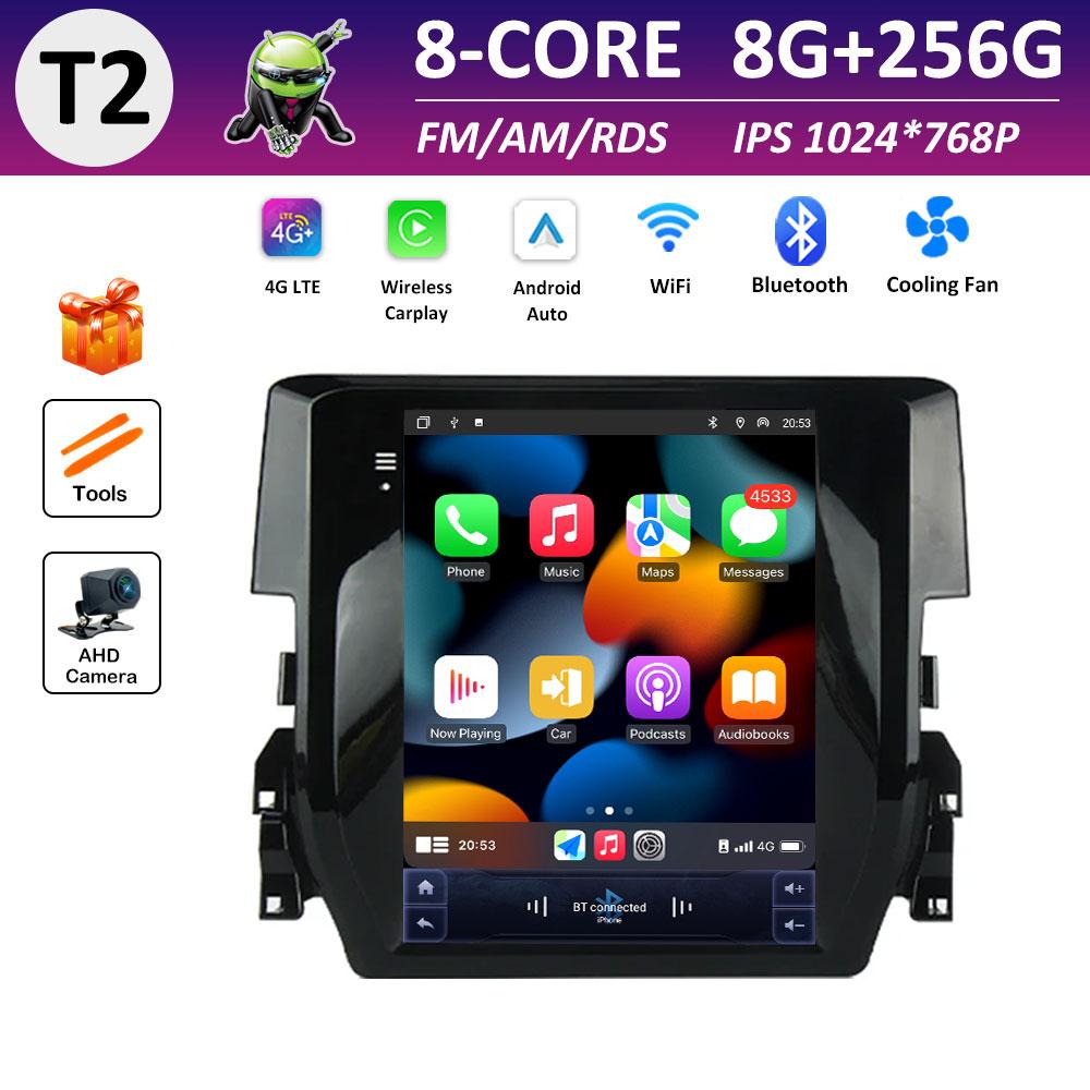 Android Интеллектуальная Система Bluetooth для Honda Civic 10 FC FK 2015 2016 2017 - 2020 IPS Сенсорный Экран DSP Стерео Аксессуары WIFI