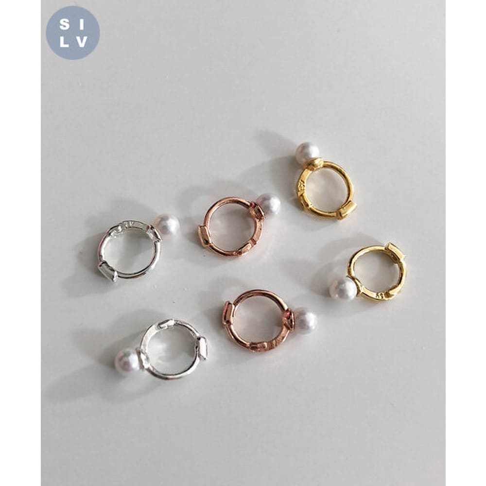 (Silver925) Tiny Pearl Onetouch Earring