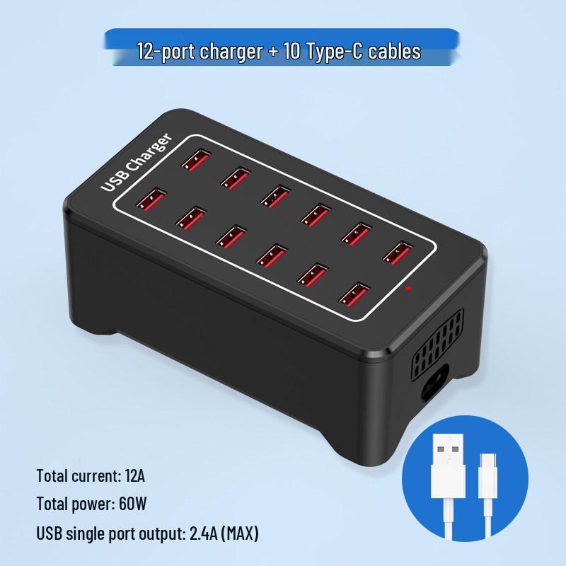 Мощная USB-станция для зарядки с несколькими портами - Настольное зарядное устройство для мобильных устройств и сетевой фильтр