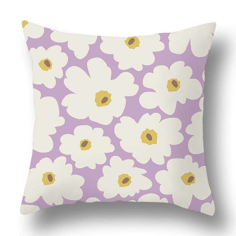 Фиолетовая наволочка с живыми цветами, для дома, дивана, прикроватная, для офиса, девчачье-розовая наволочка