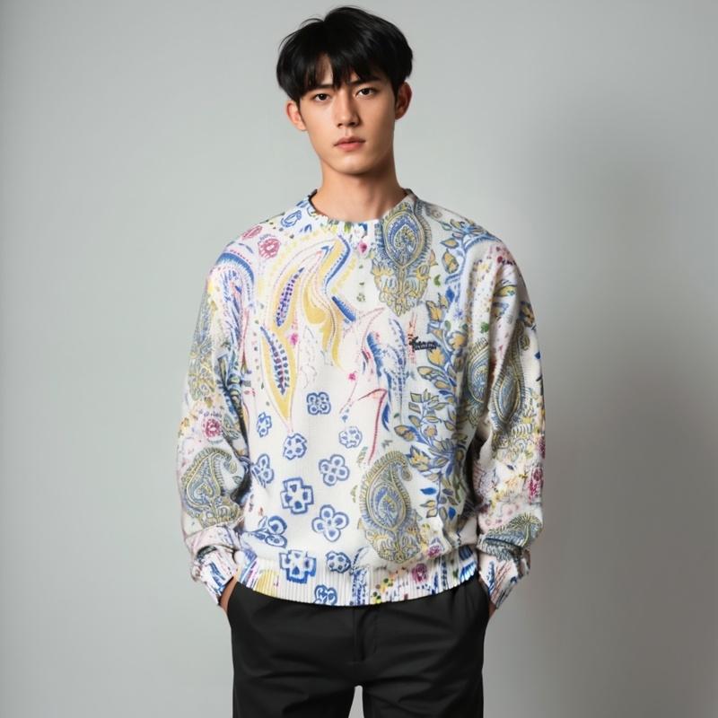 Supreme Printed Paisley Sweater 'Black White' Men's SUP-SS24-237