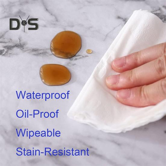 Круглая скатерть, водонепроницаемая скатерть с эластичными краями, мраморный узор, накидка на стол для домашнего ужина, украшения, защиты стола