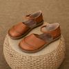 Retro Handmade Genuine Leather Flats Sandals Summer Casual Versatile Comfortable Soft Sole Women's Shoes
