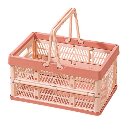 Складной ящик для хранения Пластиковая складная корзина для хранения Большая вместимость Штабелируемый ящик с ручками для офиса Спальни Кухни Игровой комнаты