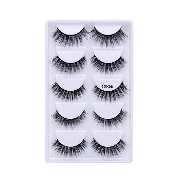 Многослойные трехмерные химические волокна накладные ресницы 5 пар натуральных густых ресниц тонкие завитые накладные ресницы