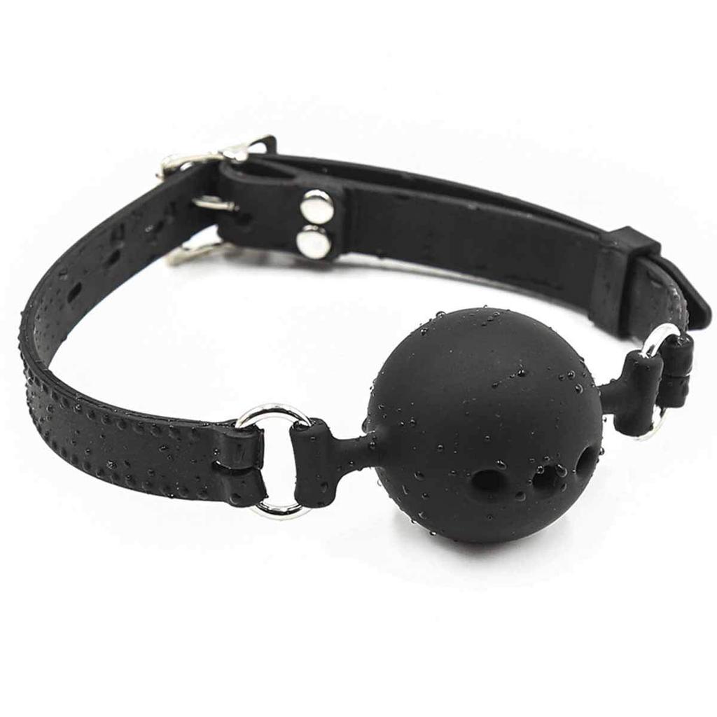 SM Gag Ball Diameter Silicone with Hole Mouth Plug Mouth Gag Ball SM Goods Restraints Cosplay Captive Play Slave Adult Goods Black 4.5cm (M4.5cm)