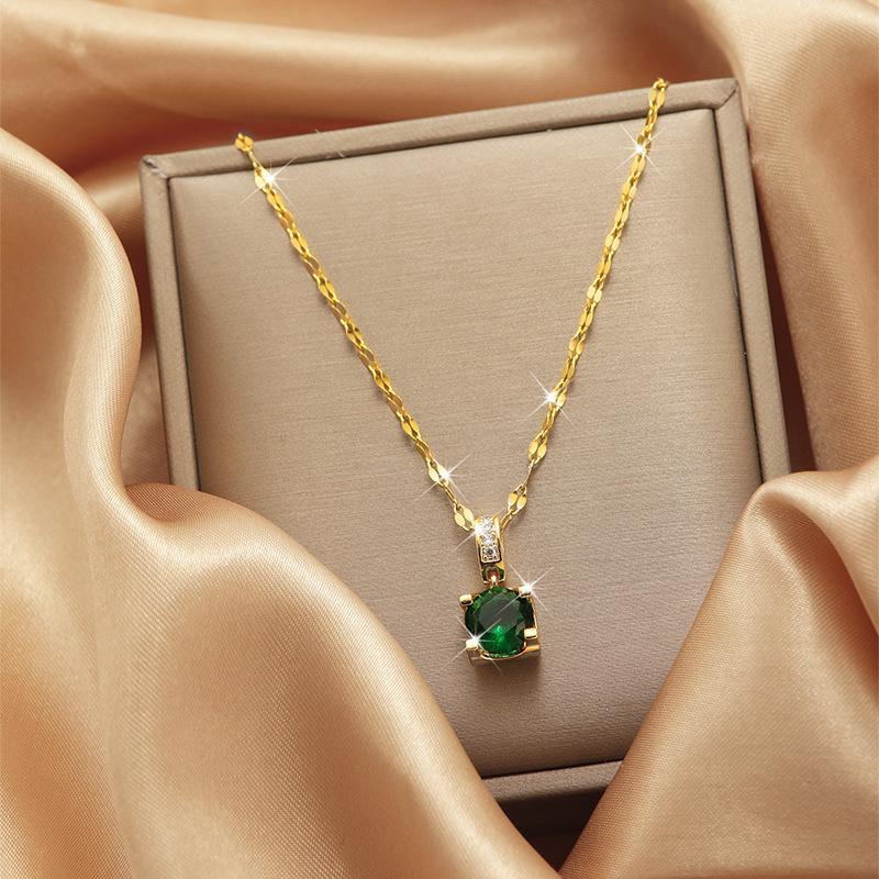 Luxury Shiny Stainless Steel 18k Gold Zircon Heart Butterfly Pendant Necklace Women Boutique Pearl Flower Leaf Necklace for Gift