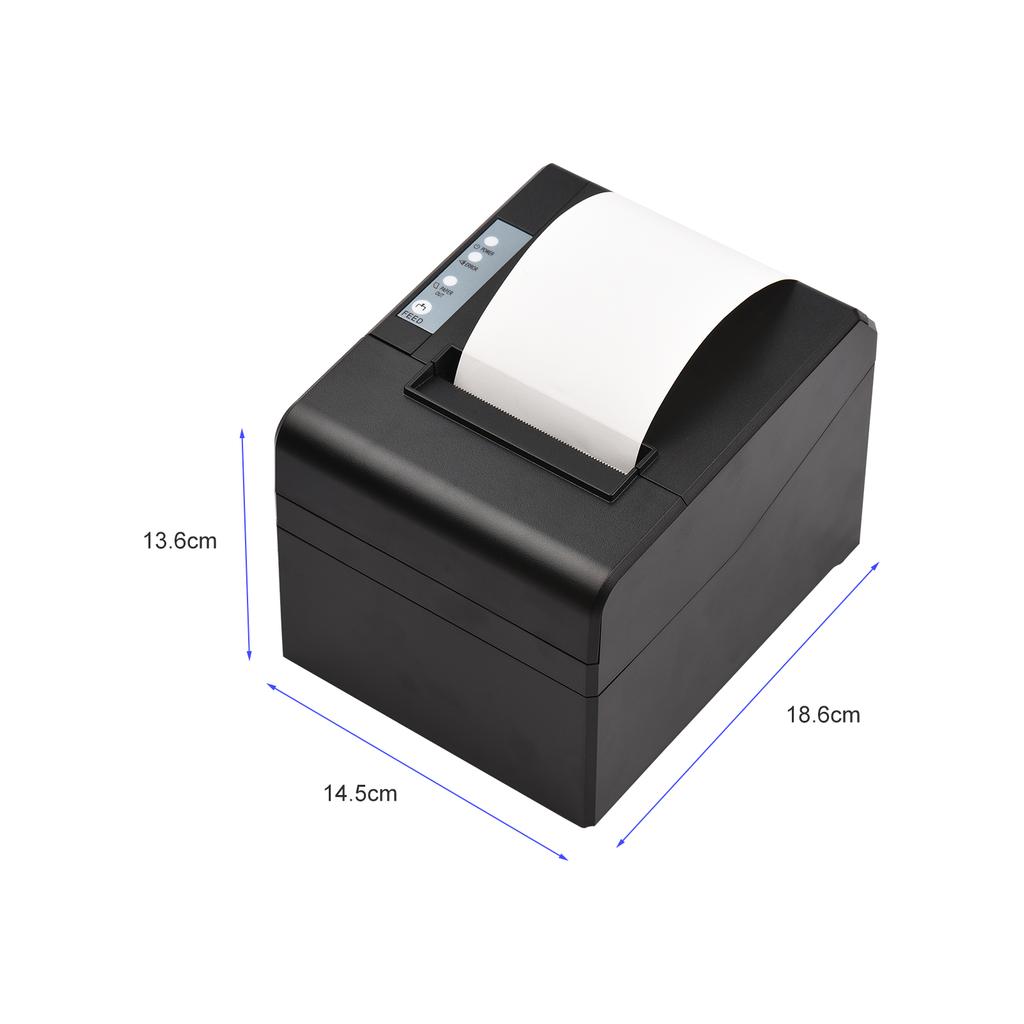 Thermal Receipt Printer 80mm Desktop Direct Thermal Printing USB Connection 300mm/s High Speed with Auto Cutter Support ESC/POS