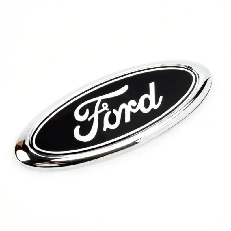 LKLB2 15x6CM Car Front Hood Trunk Badge Logo Sticker For Ford Logo Kuga Mustang Fiesta Transit Focus Escape Ranger Mondeo Car Styling