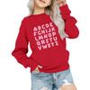 Kids' Fashion Loose-Fit Casual Long-Sleeve Christmas Print Oversized Crewneck Sweatshirt