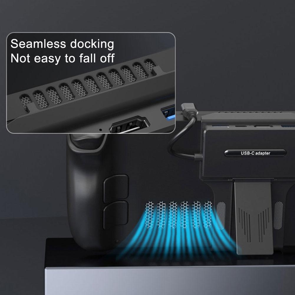 Steam Deck Docking Station Base Stand Hub Transform Dock, USB RJ45 Ally ROG Steam Console Oled I0H0