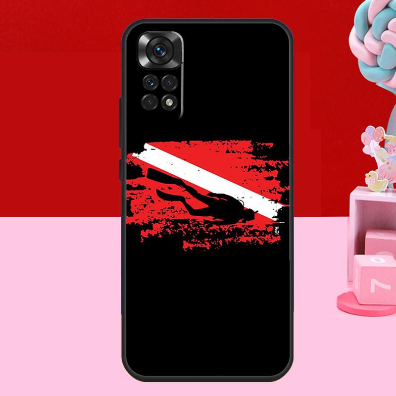 Diver Down Diving Flag Case For Xiaomi Redmi Note 14 13 12 10 11 15 Pro Plus Redmi 15 C 10C 12C 13C 14C Soft Cover
