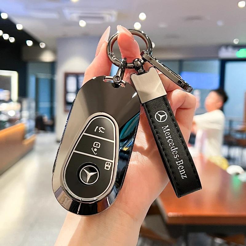 SFX1 For Mercedes Benz C E S Class GLC W206 W214 W223 E300 C260 C300 S450 S500 S400 Auto Car Smart Key Case Fob Cover Shell Holder