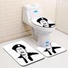 3D Character Bathroom Toilet Three-Piece Floor Mat Doormat Bathroom Carpet