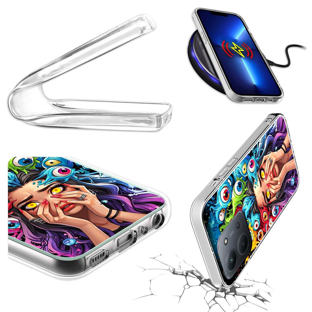 Etui Do Xiaomi Redmi 15C 5G 173Mm / Poco C85 Case Plecki Oczy + Szkło 9H