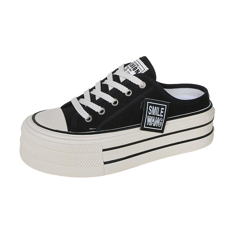 Fashion 2025 New Summer Thick Slippers Fashion Casual Women Sandals Canvas Bottom Heightening Shoes Female Indoor Women Sneakers