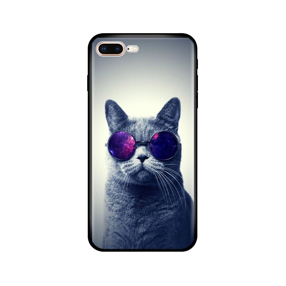 Для iPhone 7 8 Чехол силиконовый мягкий ТПУ Чехол для Apple iPhone 7 8 plus Сумка Funda coque etui bumper paiting черный ТПУ чехол