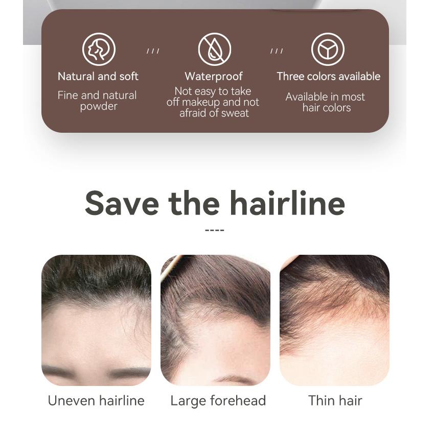 Водостойкая пудра-тень для линии роста волос для естественного заполнения и ретуши