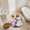 Plush Puppy,Round Area Rug,Carpet Rug for Living Room Bedroom Sofa Playroom Decor,Non-slip Floor Mat