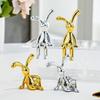 1/2 Pcs Long-eared Rabbit Figurines Electroplated Rubber Sitting Rabbit Figure Model Toy