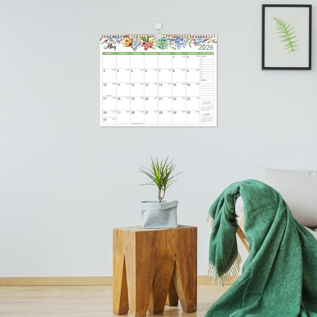 2026 Calendar - Wall Calendar 2026, Jan. 2026 - Dec. 2026, 2026 Wall Calendar 12 Month, 14.6" x 11.5", Twin-Wire Binding, Julian Date