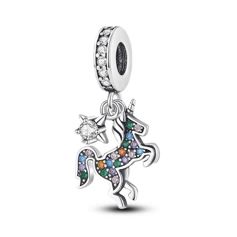 copper Unicorn Fairy Insect Flower Bead Charms Suitable Compatible With Pandora Authentic Bracelets Diy Jewellery Birthday Gift Anniversary