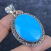 Natural Arizona Turquoise 925 Sterling Silver Jewelry Pendant 2.36" C4a65