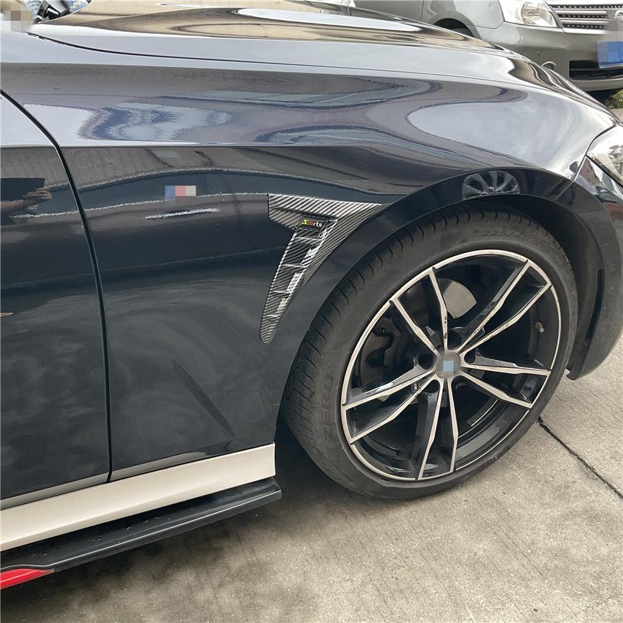 Carbon Fiber Look Car Side Fender Wing Air Flow Intake Vent Trim Stickers Sports