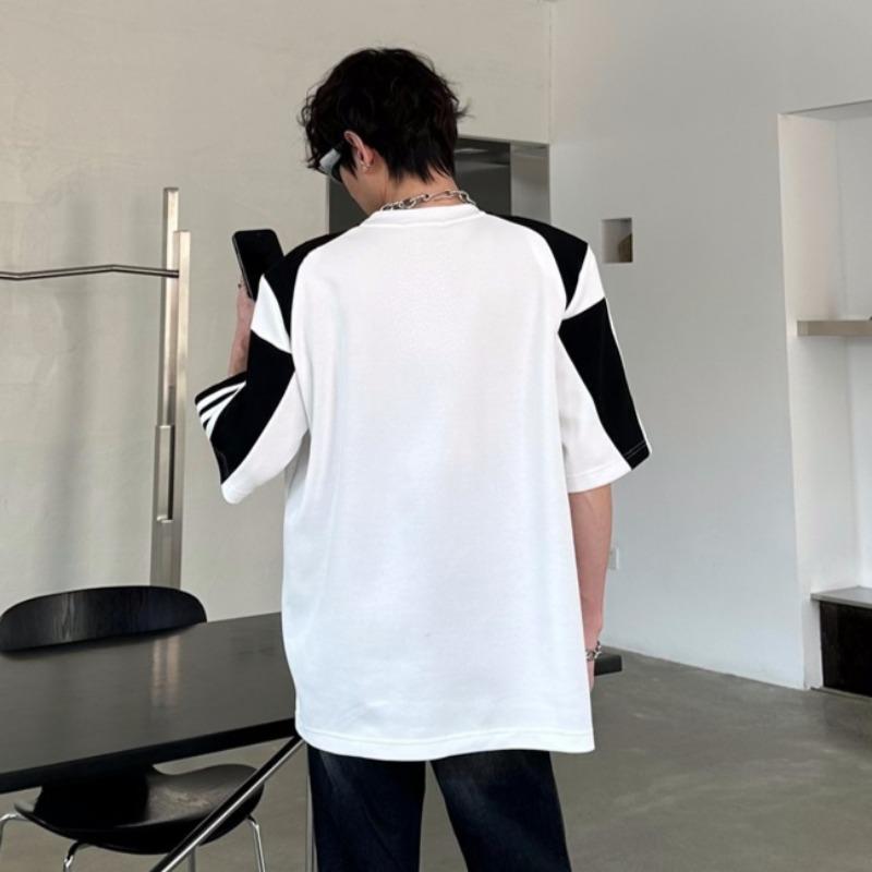 Весна и лето, новая мужская футболка свободного покроя с коротким рукавом и цветным принтом