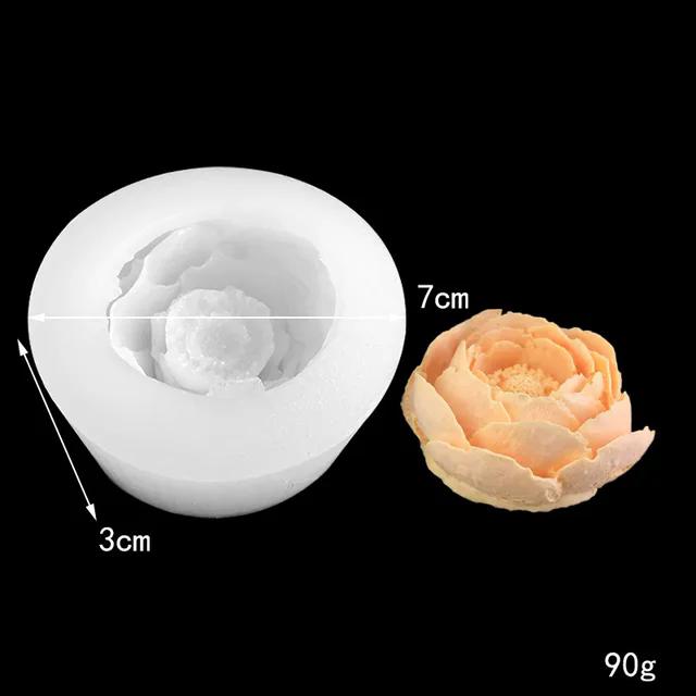 3D Rose Bloom Shape Cake Fondant Silicone Mold Flower Candle Mold Cupcake Jelly Candy Chocolate Decoration Baking Tool Mould