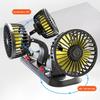 Car Cooling Fan 360° Adjustable Three-Head Car Fan 5V/12V/24V Brushless Low Noise Automotive Electric Fan for Dashboard RV Truck